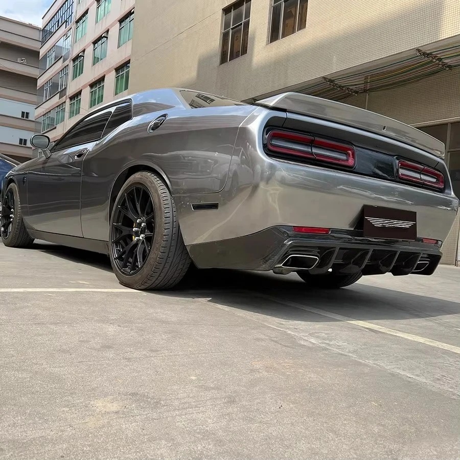 2015-2023 for Challenger Carbon Fiber Rear Diffuser with Exhaust Cut-Outs New Rear Lip Splitter Body Kit Accessories